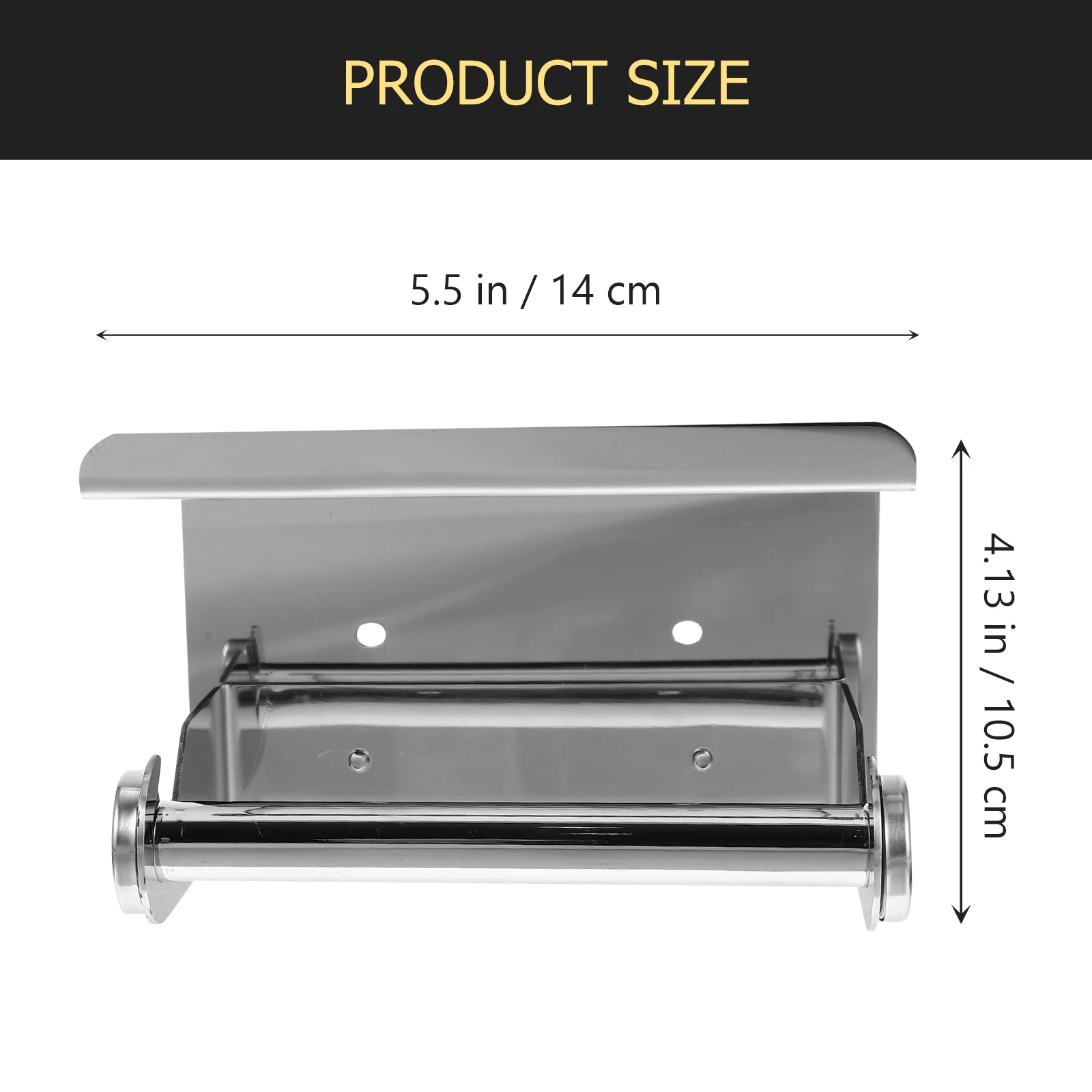 

Toilet Paper Roll Holder with Shelf Stainless Steel Wall Mounted Bathroom Organizer Simple Installation 120cm Toilet Paper Rack