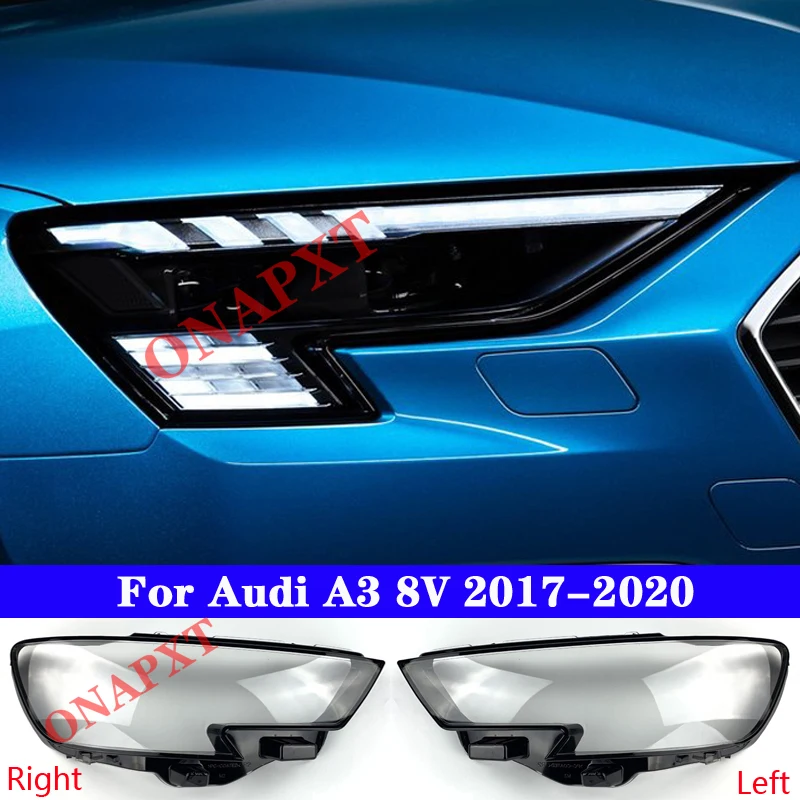 

Car Front Headlight Cover For Audi A3 8V 2017-2020 Light Caps Transparent Lampshade Glass Lens Shell