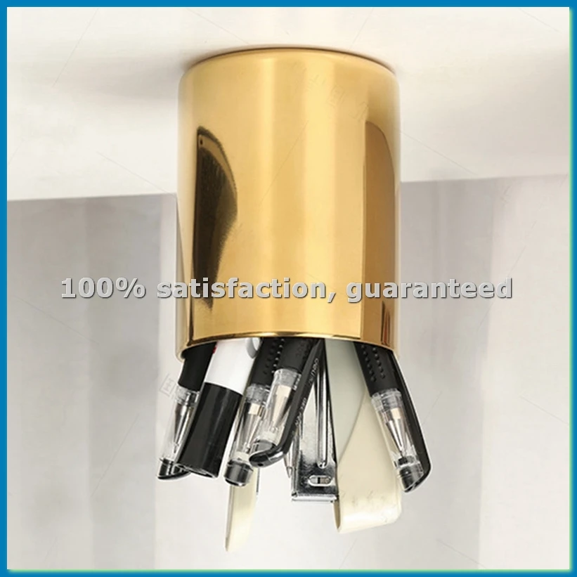 Pencil Cup Holder Desk Organizer Gold Pen Pot Pen Holder Container Desktop Stationery Organizer Table Vases Flower Pot-A07G