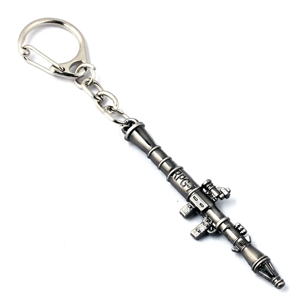 Vintage RPG-7 Rocket Launcher Model Pendant Keychain for Men Boys Gun Black Color Metal Key Ring Key Finder Male Fashion Jewelry