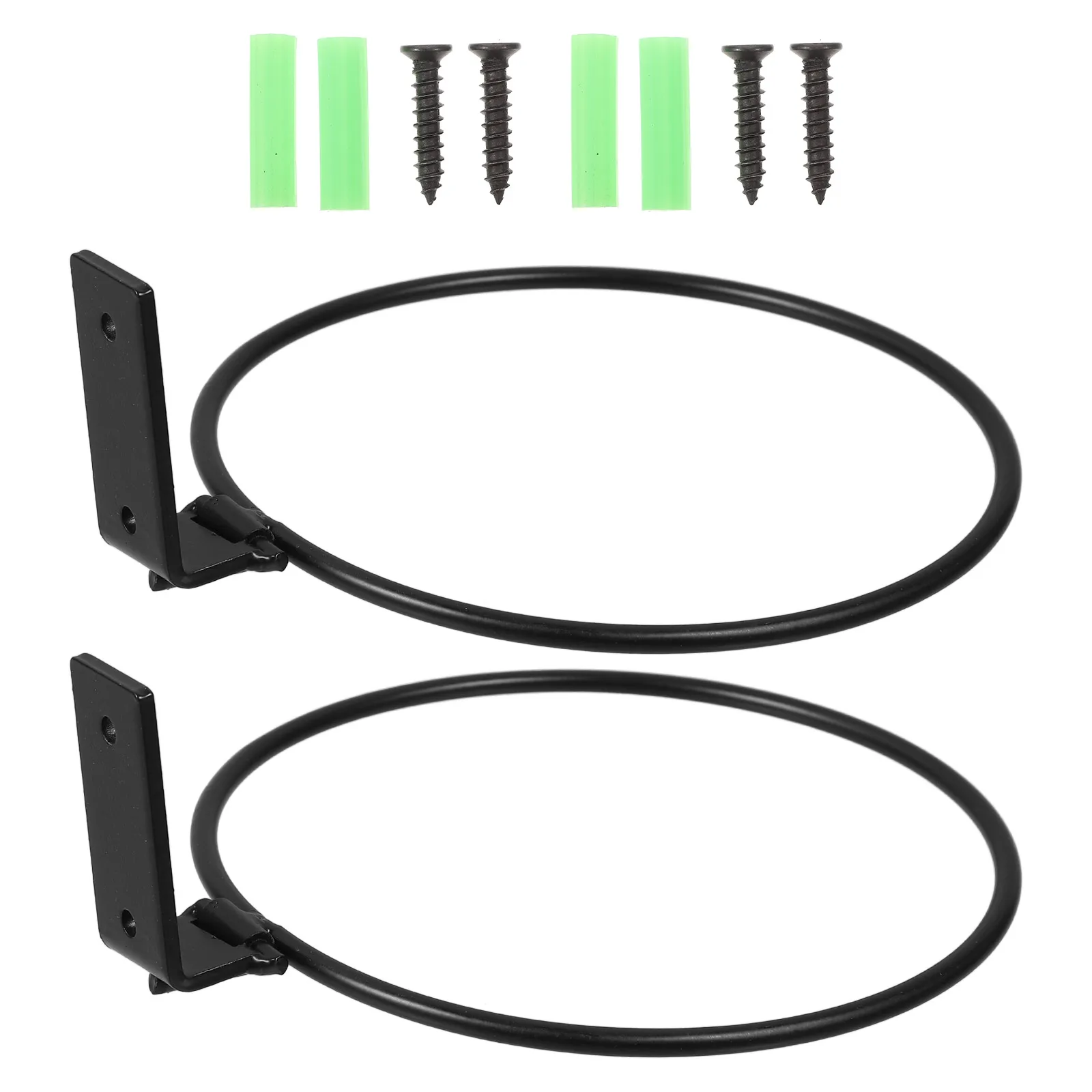 

2pcs Flower Pot Plant Wall Hanging Ring Holders Metal Bracket Durable Iron Space Saving Easy Installation
