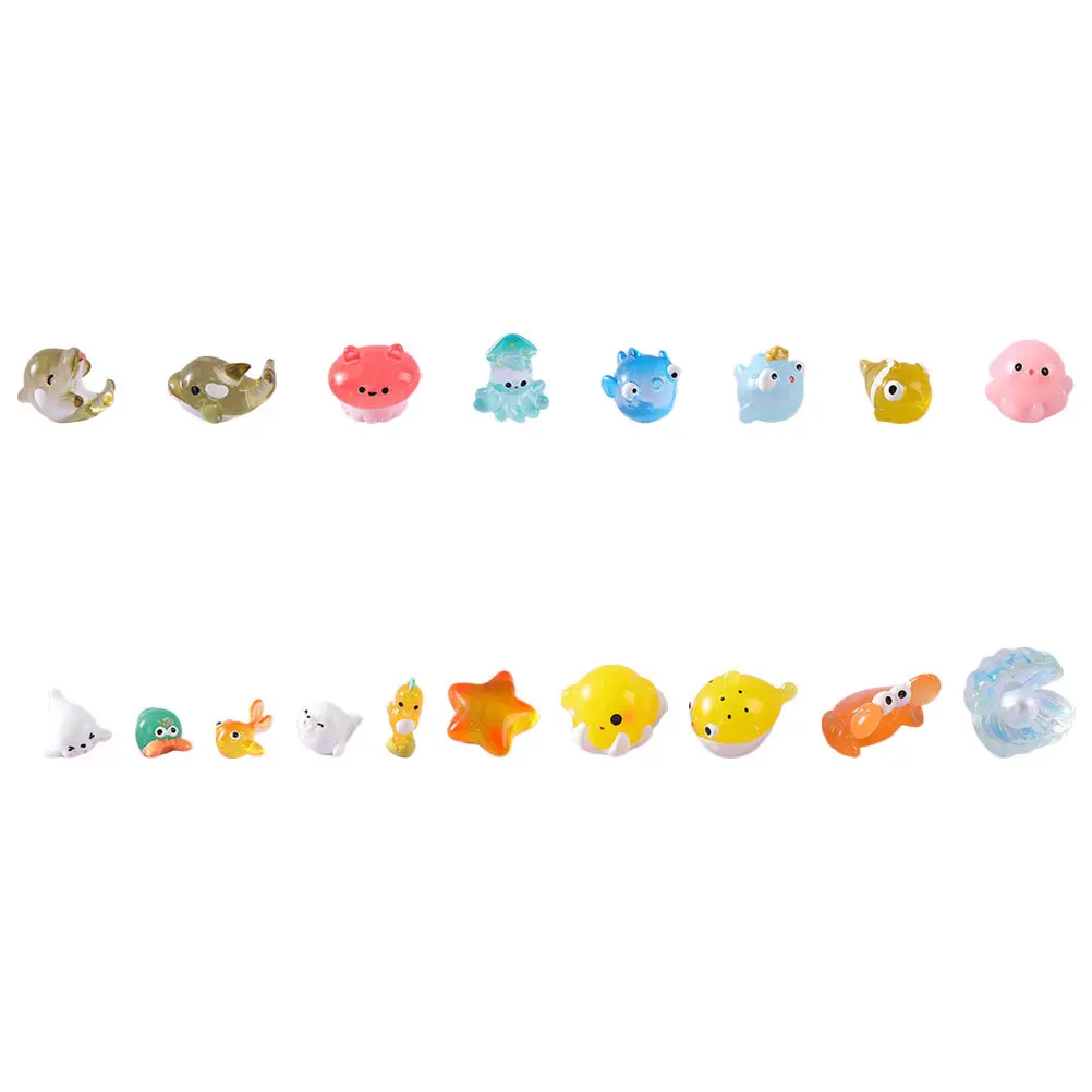 18 stuks zeedier hars decoraties mini zeedieren voor aquarium micro landschap delicate oceaan decor micro zeedieren