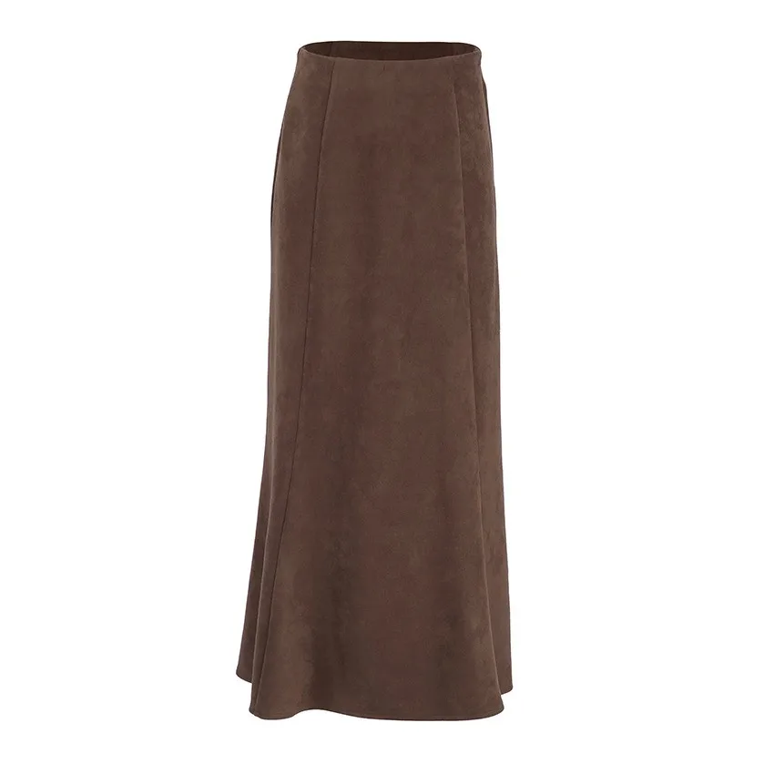 Workwear Seaming Skirt Maxi Length Office Style with Commuter Wear Long Skirt Casual Wear No Stretch Date Daily Autumn for Women