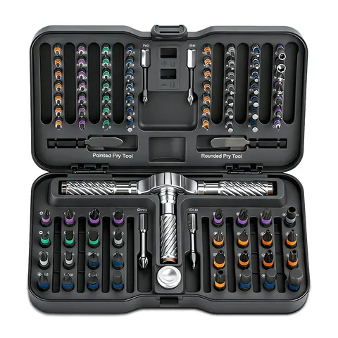 VMAN 100in1 Multifunction Ratchet Screwdriver Set Multi Magnetic Bits Mini Repair Tool Kit Household Tool For PC & Desk Etc.