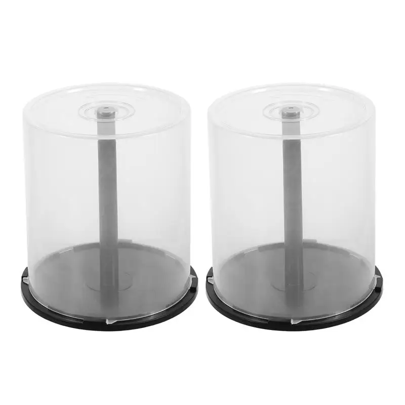 2pcs Cds Storage Bucket Clear Plastic Dvds Holder Compact Disk Storage Holder Cd Organizer CD Empty Bucket CD DVD Storage Bucket