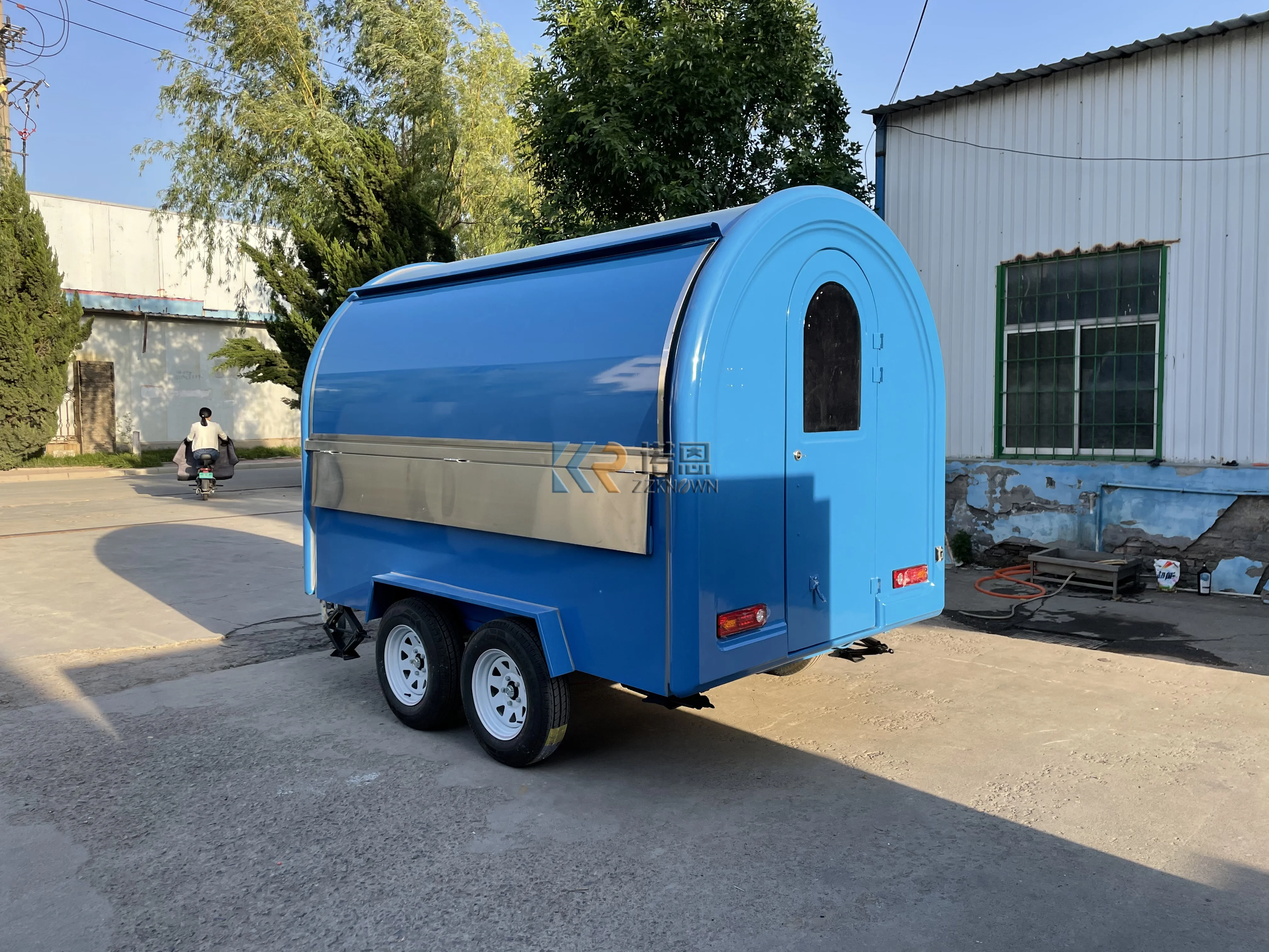 OEM Multifunctional Stainless Steel Food Trailer With Refrigerator Mobile Fast Hot Dog Vending Kiosk Customized Coffee Truck