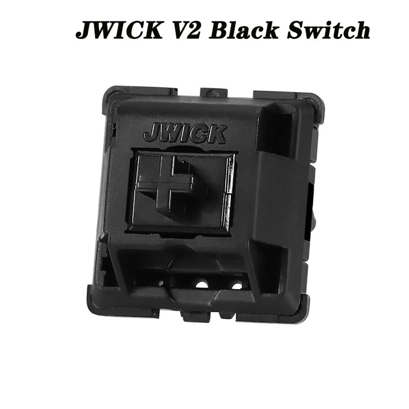 Jwick jwk v2 interruptor preto teclado mecânico de jogos 5 pinos linear mx interruptor pré-lubrificado 58.5g náilon axis gk61 sk61 k2 k3 k8 rk87