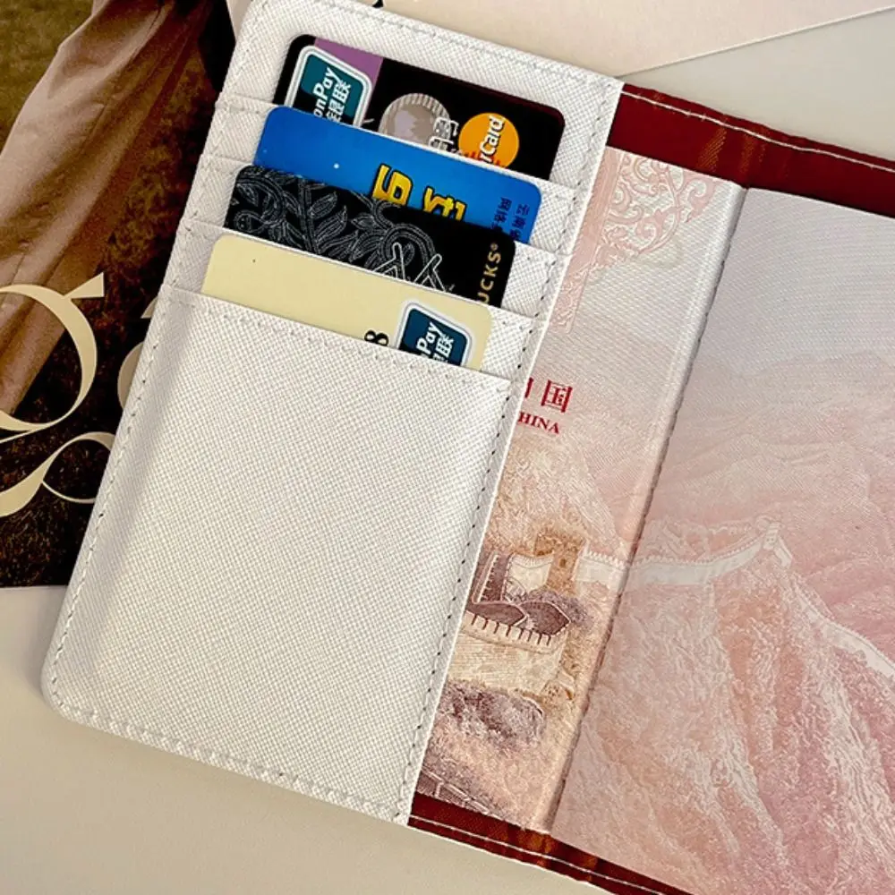 New PU Leather Passport Holder Multi-function Ultra-thin Passport Bag Portable Cartoon Credit Card Wallet