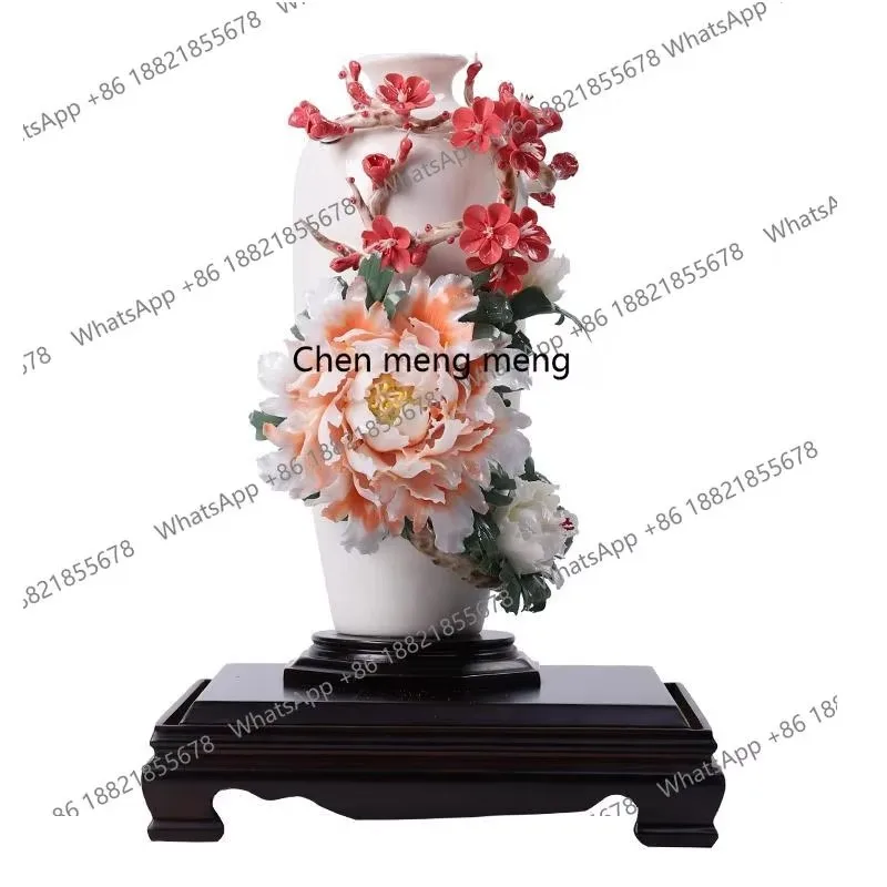 A55 Ceramic peony flower handicraft vase 