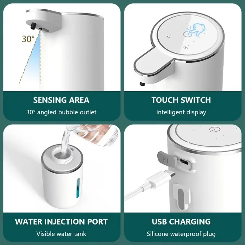 Xiaomi 380ML Automatic Foam Soap Dispensers Bathroom Smart Touchless Washing Hand Machine USB Charging IPX5 Waterproof Bathroom