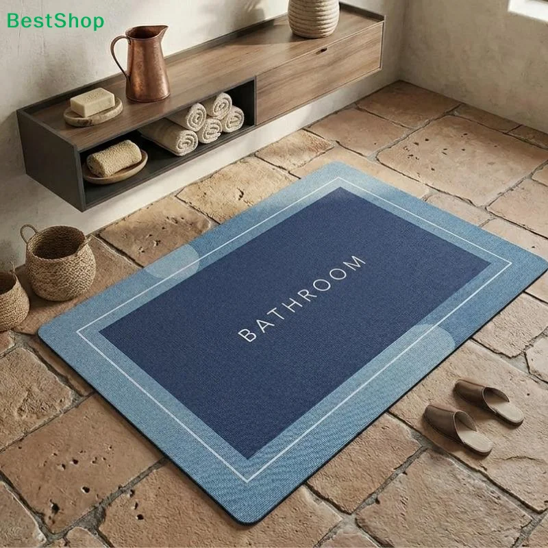 Diatomaceous Earth Bathroom Mat Absorbs Water Non Slip Quick Drying For Home Bathroom Use Dirt-resistant Floor Mat