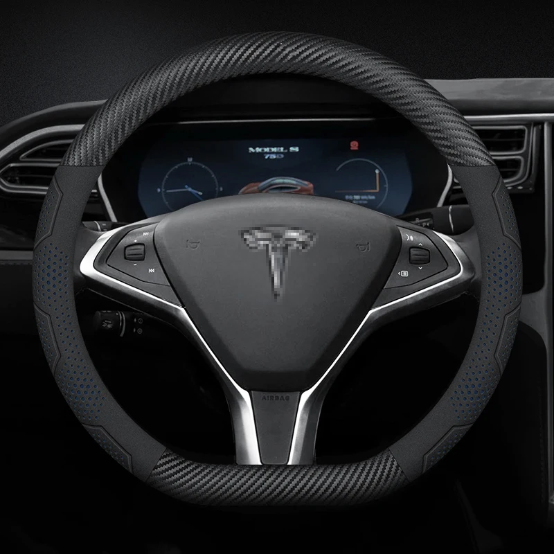 Car Steering Wheel Cover For Tesla Model 3 Model Y Model X Model S 2018 2019-2022-2024 Car Interior Steering Wheel Accessories