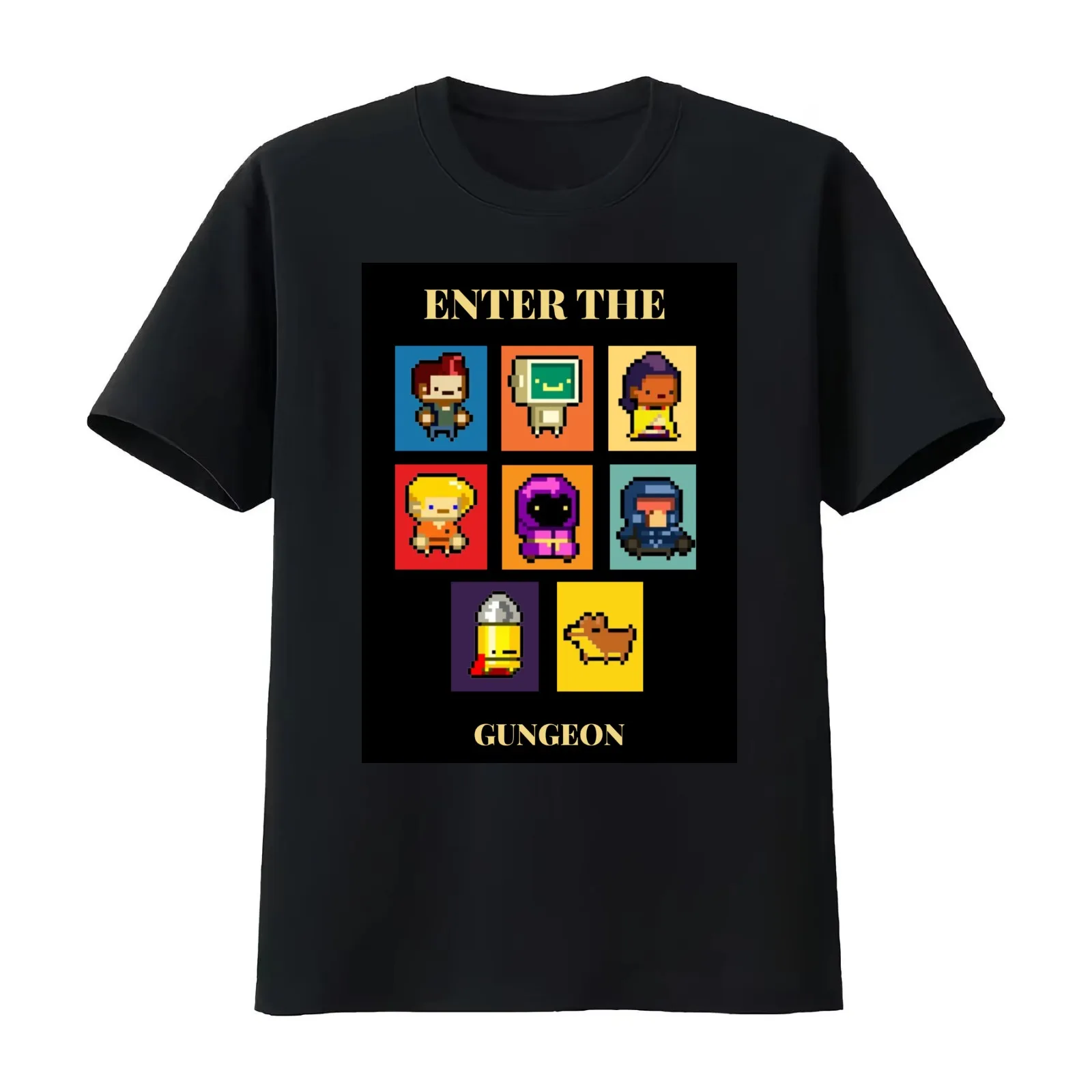 Enter The Gungeon Characters Collection T-Shirt Summer Casual Cotton Tee Oversized Streetwear Tops Vintage Graphic Print