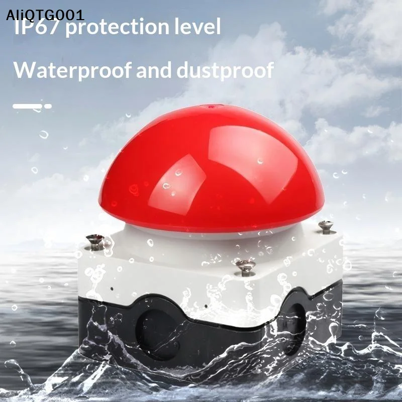 

IP65 Waterproof Emergency Stop Push Button Switch Mushroom Head Self Locking Reset 1NO Foot Hand Control For Industrial Safety