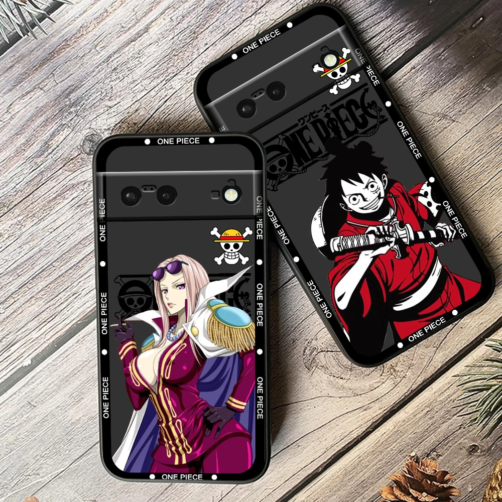 One Piece Nami Usopp Cute For Google Pixel 9 8 7A 7 6A 6 5A 5 4 4A XL 5G Black Silicon Shockproof Shell TPU Phone Case