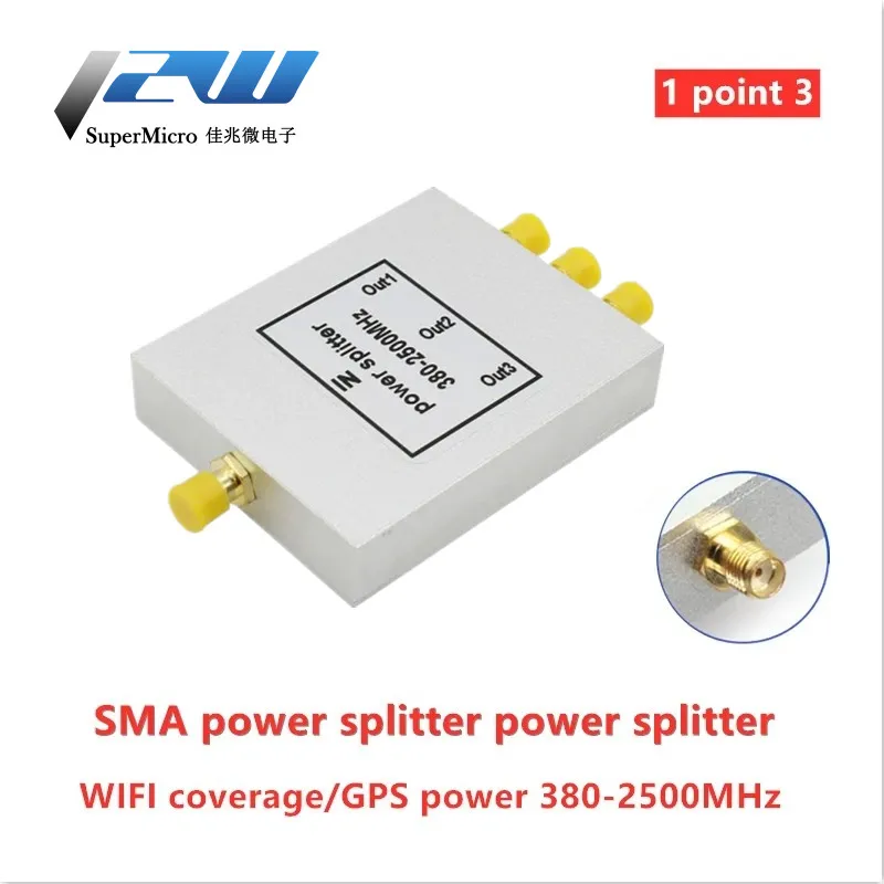 

Разветвитель мощности SMA 380-2500 МГц, покрытие Wi-Fi/разветвитель мощности GPS, 1 точка, 3 объединителя