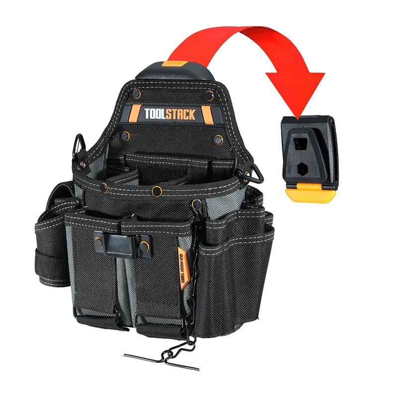TOOLSTACK Multifunctional Electrician's Pouch High Quality Durable Waist Toolkit Convenient Quick-Hook Small Tools Storage Bag