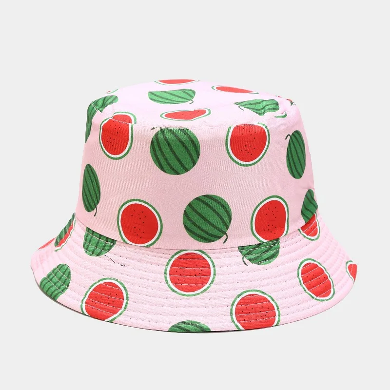 2022 18 Style Cotton Fruit Pattern Print Bucket Hat Fisherman Hat Outdoor Travel Sun Cap Hats for Men and Women 131