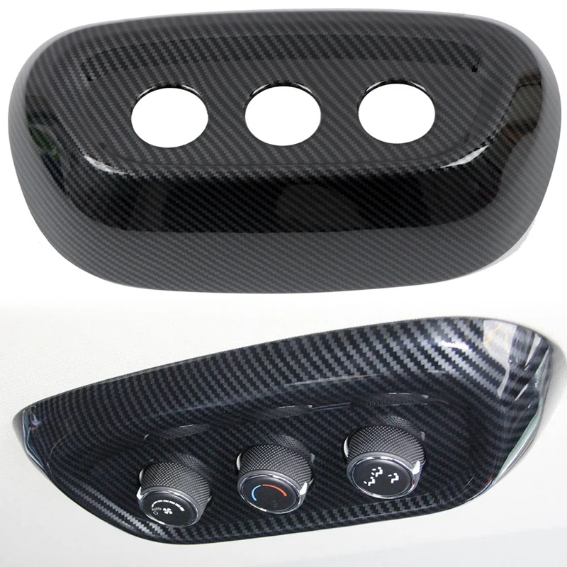 Car Carbon Fiber Roof Rear Air Conditioner Ajustment Knob Decor Cover Fit For Dodge Durango 2014-2022