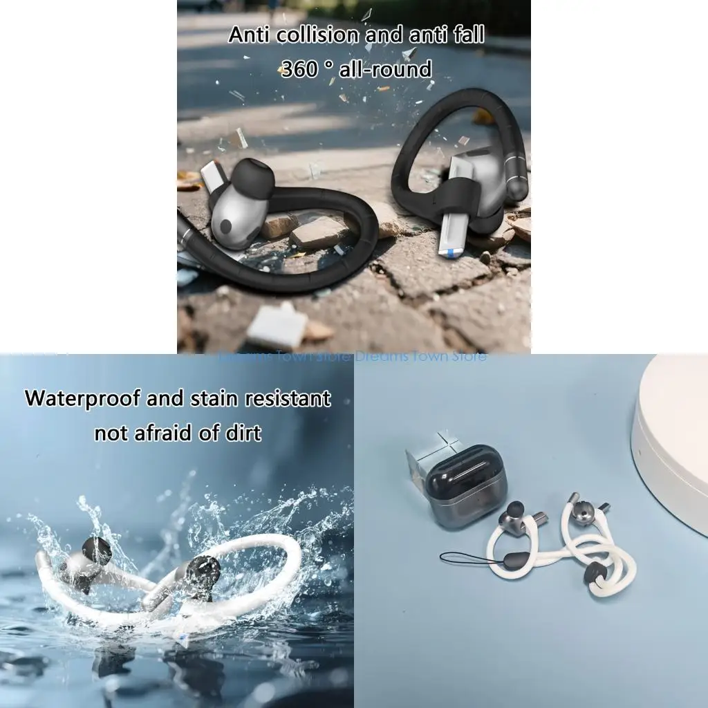 

HX6A Antislip Silicone Ear Grips Ergonomic Design For Active Lifestyles Easy Installation Without Tools Sweatproof Accessory