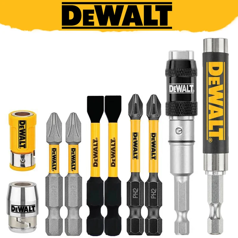 DEWALT zestaw magnetycznych wkrętaków udarowych PH2 obrotowy uchwyt na bity przedłużenie 1/4 "6.35mm uchwyt sześciokątny akcesoria do wiertarek elektrycznych