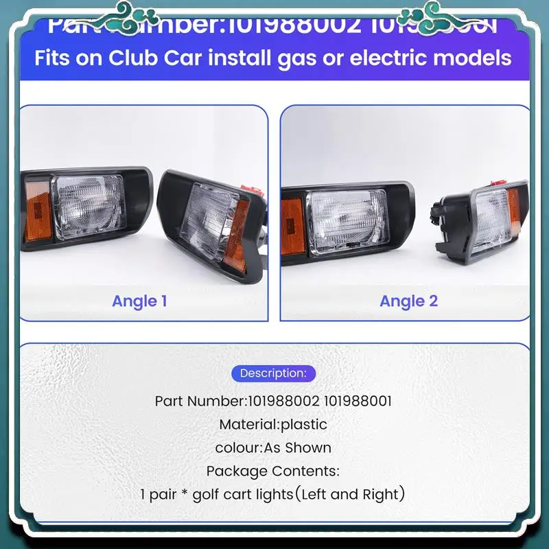 

Reliable Golf Cart Headlights Club Car Style Light Factory Size Lights For DS,Right