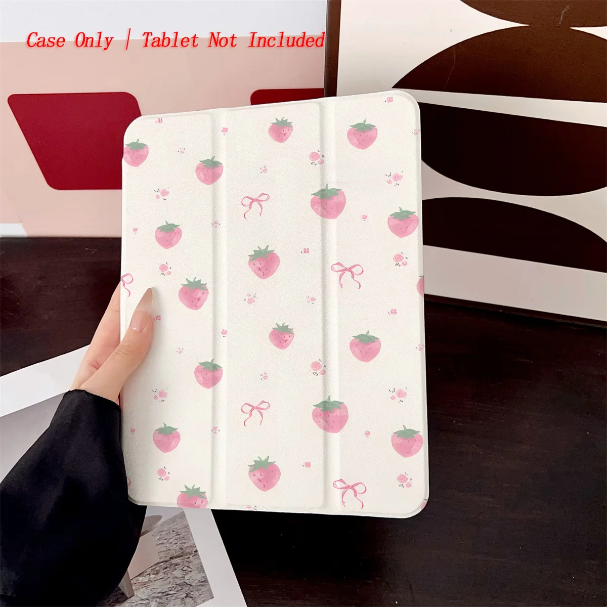 

Elegant Khaki Background + Cute Pink Small Roses iPad Case For Apple iPad Pro 11/12.9 Air 5 Mini 5 8th Gen Fashion Cover