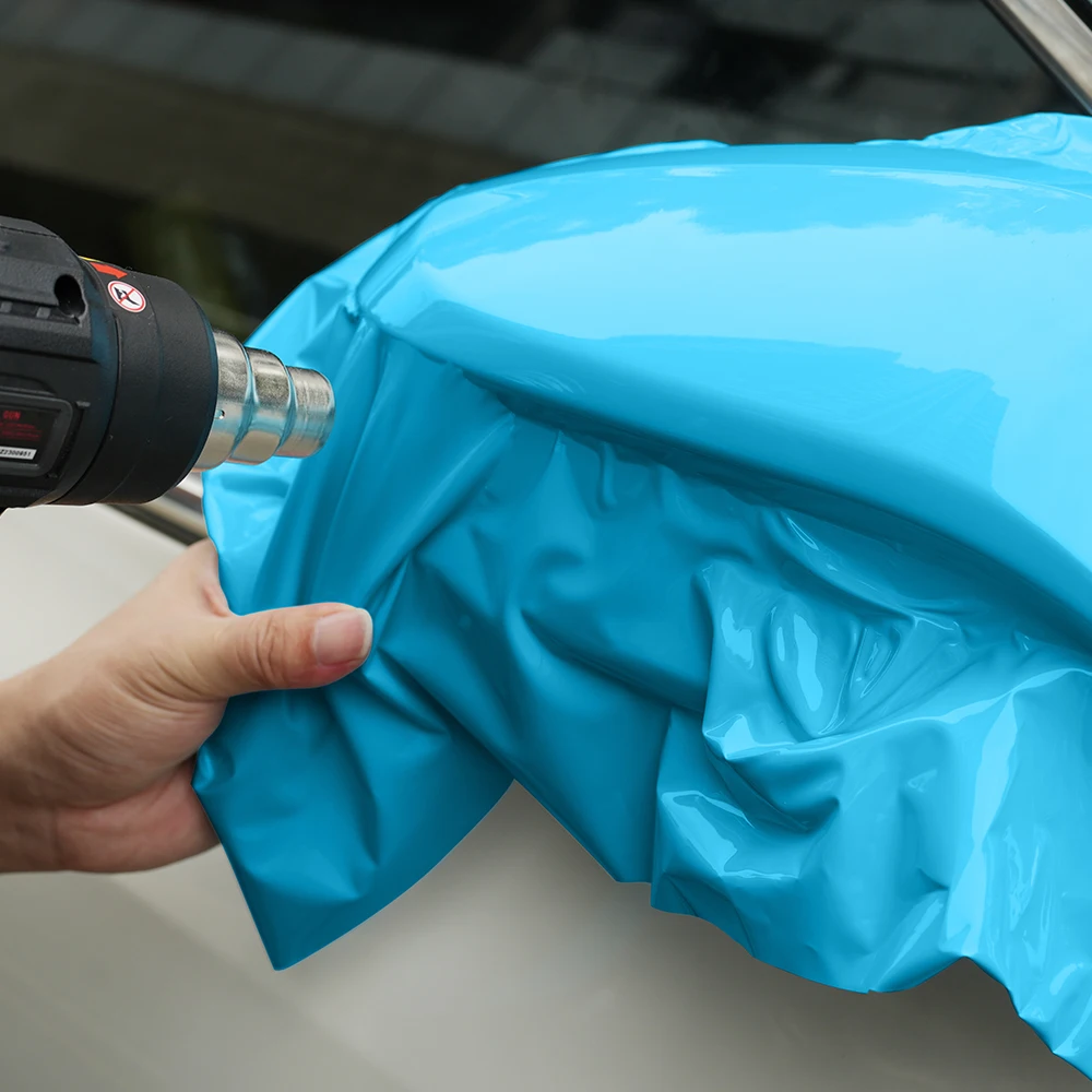 Sky Blue Car Adhesive Vinyl Wrap Car Sticker PET Color Change Film Bubble Free Wrap Film Car Accessories Interior Exterior