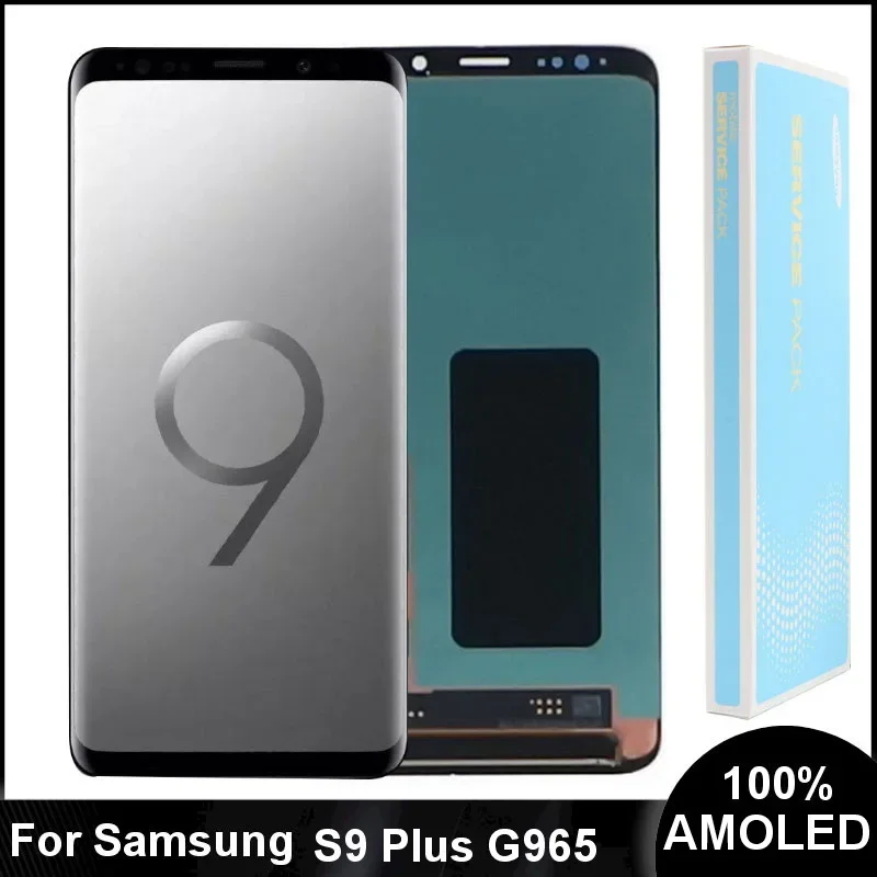 Tela de toque lcd super amoled para samsung galaxy s9 plus, g965f, g965, 100% super amoled, para s9 + g965u