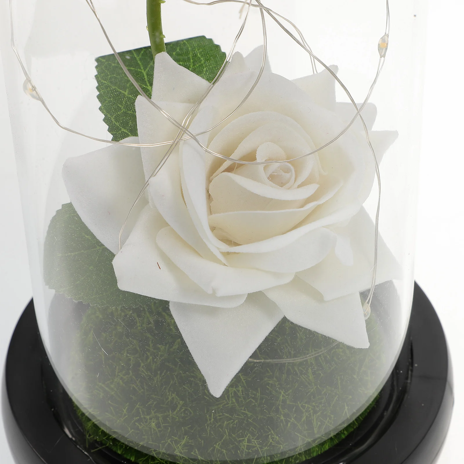 

Lamp Glass Cover Valentine Day Decor Romantic Night Light Wooden Base Crystal Gift Special Atmosphere