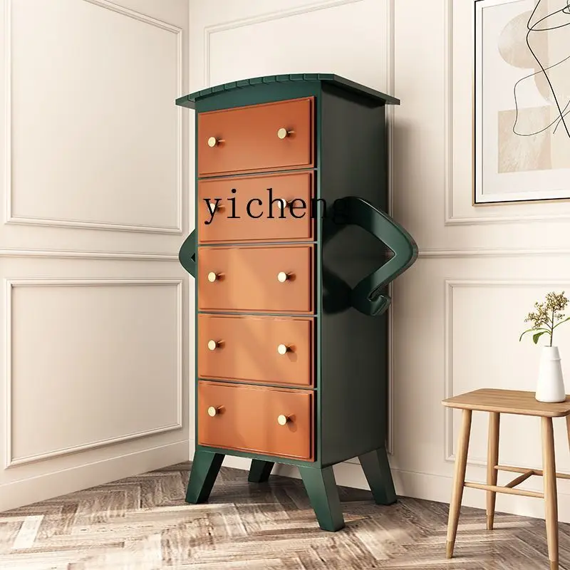 

XL special-shaped chest cabinet solid wood chest medieval side cabinet waist robot porch locker