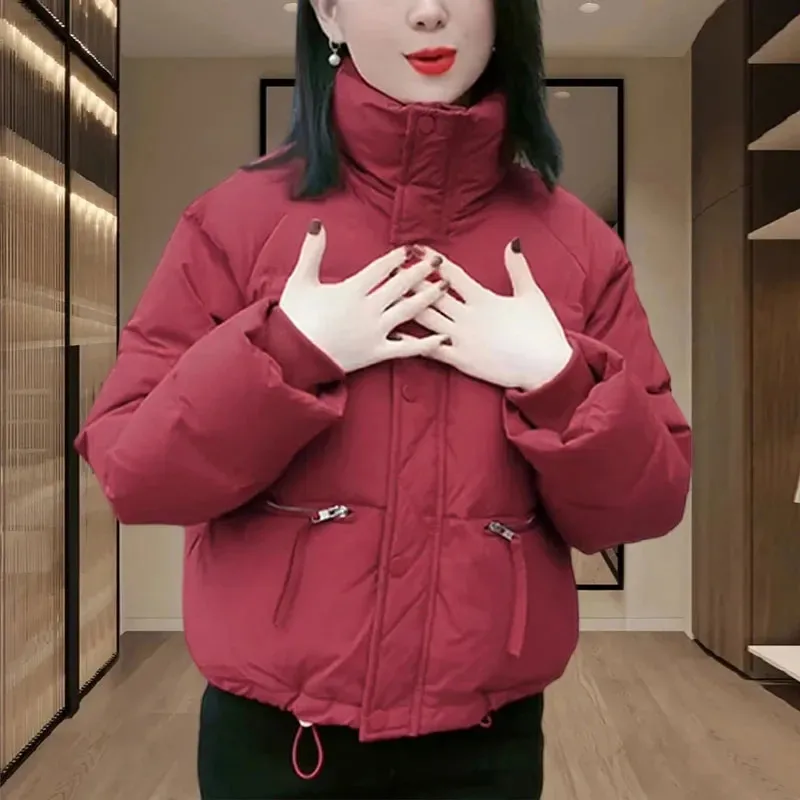 

Plus Velvet Padded Women's Short Coat With Cotton Coat In Winter 2025 New Female Fashion Casual Jacket Loose Joker Overwear