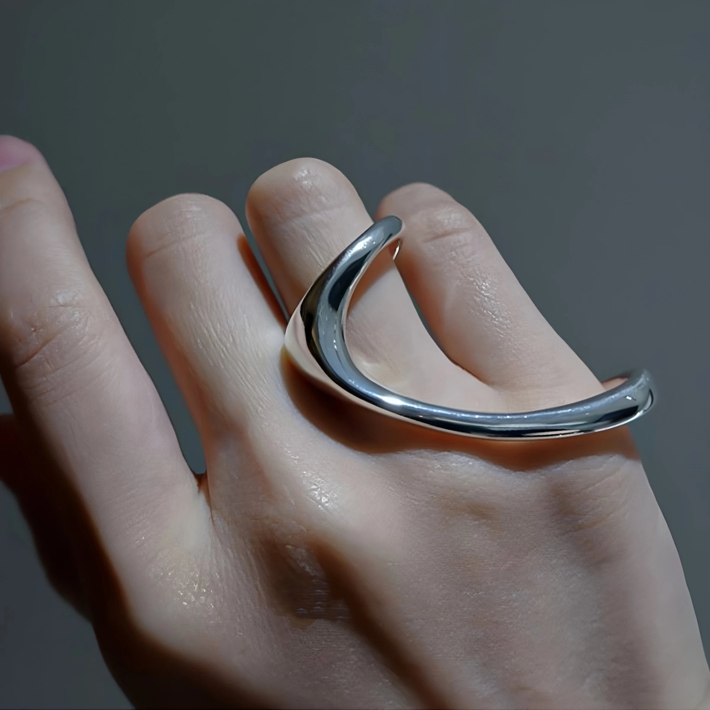 Women's 925 Sterling Silver Geometry Crystal Ring, Punk Style