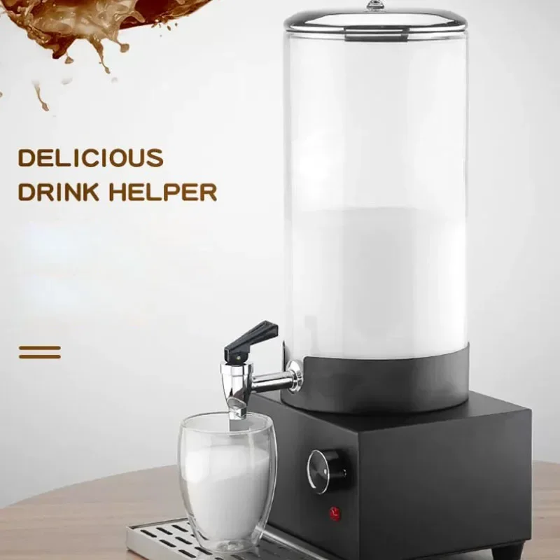 Commercial Stainless Steel Beverage Dispenser, Single Tank Insulated Milk Juice Dispenser with Tap, Buffet Hot Cold Drink Warmer 5