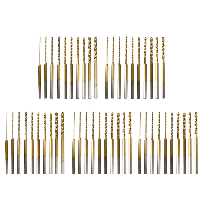 Juego de brocas de microtorsión, 50 Uds., 0,6 Mm-2,2 Mm, broca pequeña, vástago 2,35 HSS, Mini brocas de grabado, herramienta de perforación de agujeros-B61B