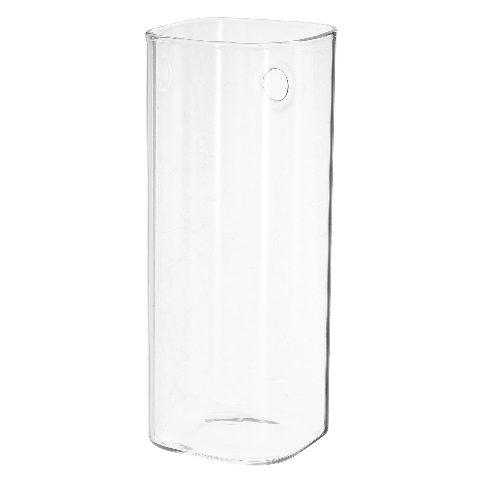 

Clear Glass Wall Vase Square Tube Wall Mounted Planter for Flowers and Greenery Minimalist Home Decor Hanging Vase for Bedroom