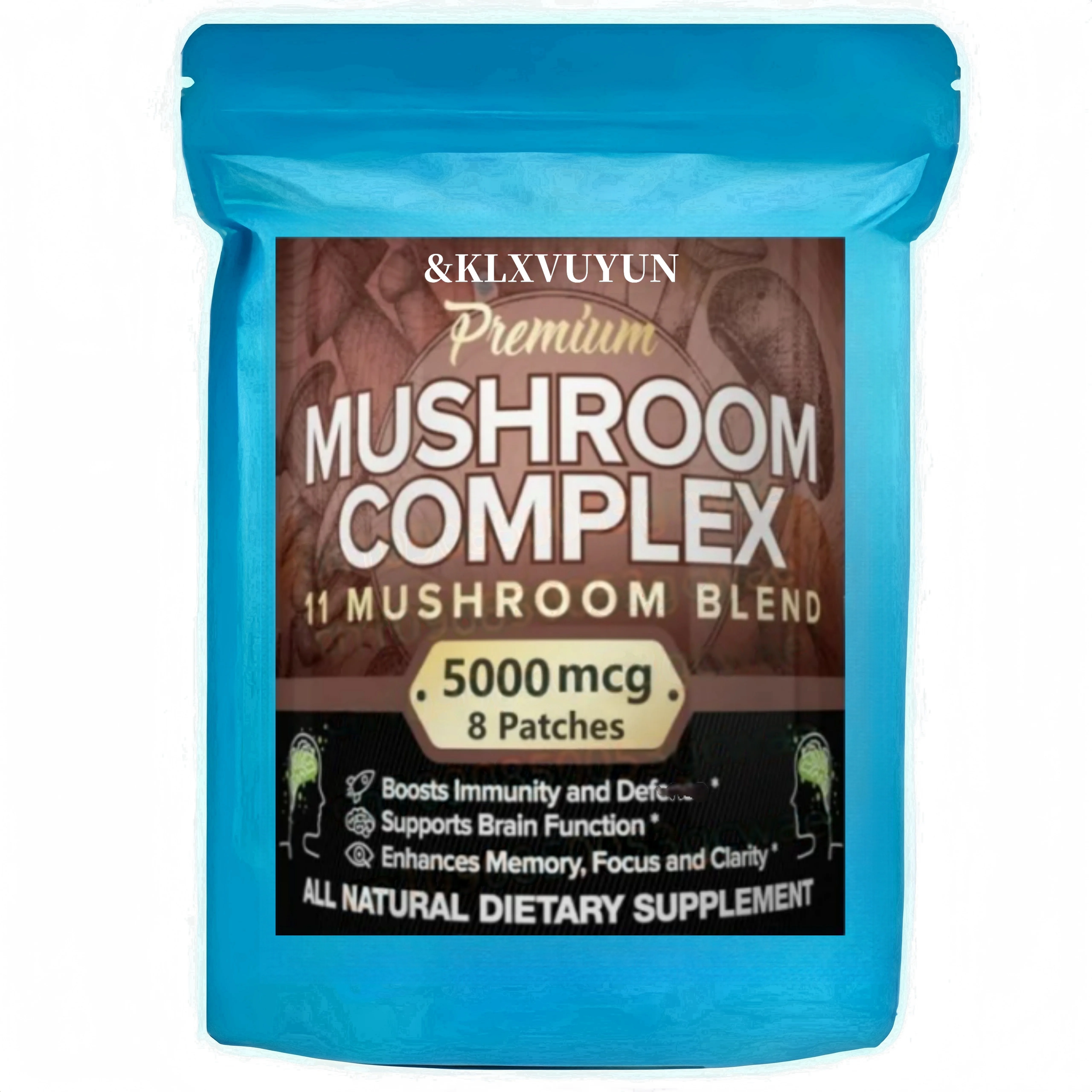 Lions Mushroom Cordyceps, Chaga, Reishi, Turkey Tail, Maitake, Shiitake Supplement, Transdermal Patches Made In The USA