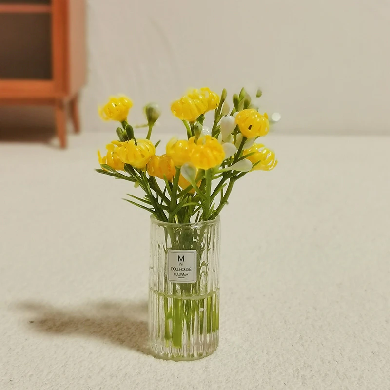 1:12 Schaal Dollhouse Plant Ingemaakte Miniatuur Groen Bonsai Faux Bloemenmand Pop Accessoires Micro Landschap Landschap Model