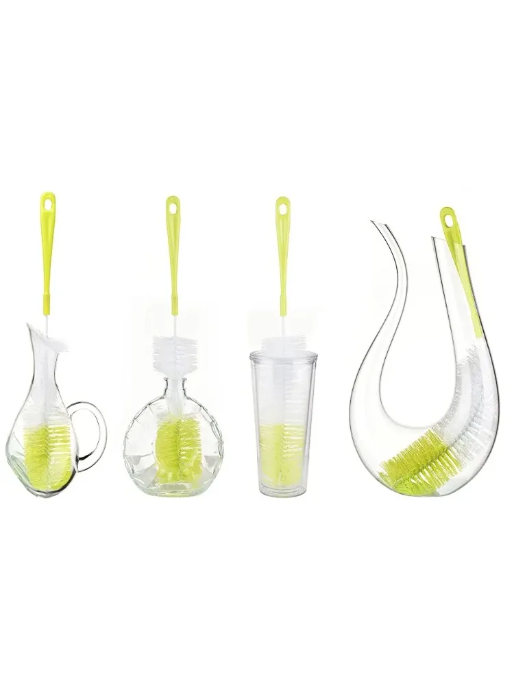 Nettoyeur de brosse de bouteille de 16 pouces de Long pour bouteilles d'eau de Sport Thermos de bière de vin, brosse de bouteille de verre à col étroit, brosse de nettoyage durable et réutilisable