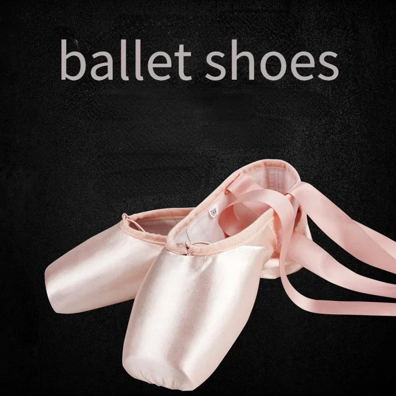 

Ballet dance shoes adult female pointe shoes children practice satin straps girls flat ballet shoes