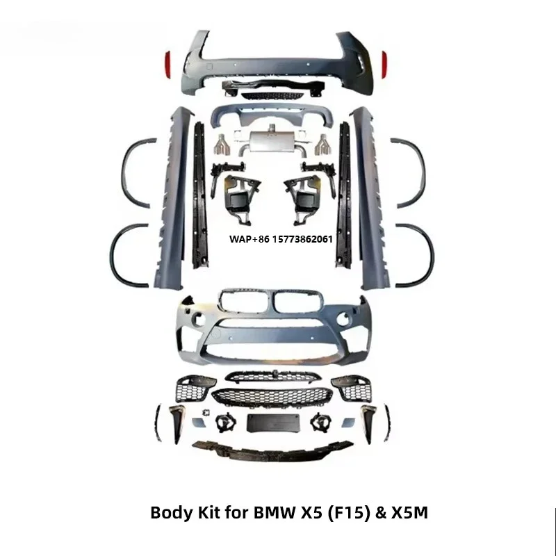 

Body Kit Suitable for X5 F15 to X5M Front Bumper Rear Bumper Assembly Black Grille Side Skirt 14-18 Upgrade Kit