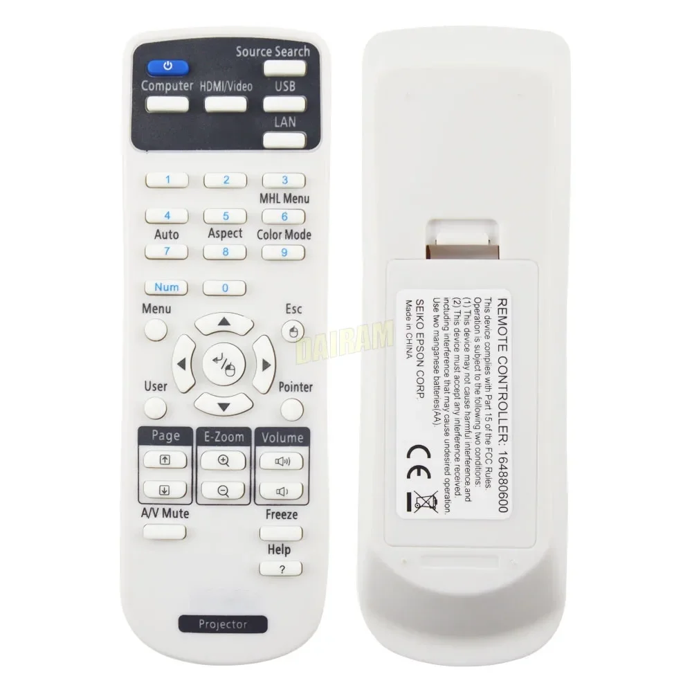 Remote Control for 1599176 EPSON Projector EX3220 EX5220 EX5230 EX6220 EX7220 725HD 730HD Fernbedienung