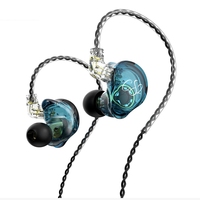 TRN CS2 High Fidelity Wired Headphones In-Ear 1DD Dynamic HIFI Subwoofer Earbuds Running Noise Cancelling Headphones Blue