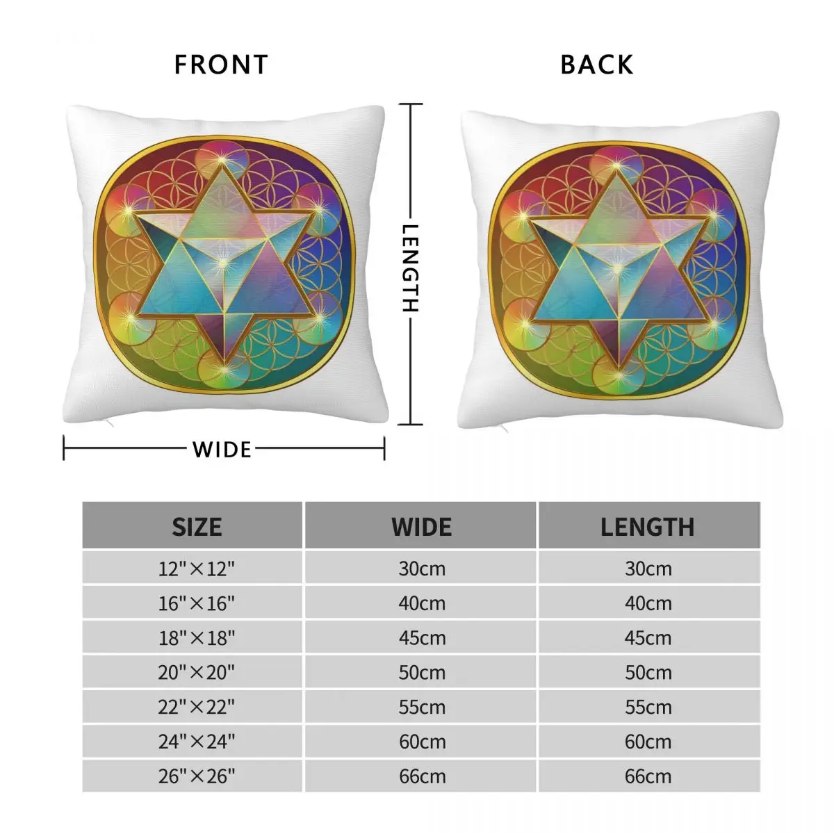 Merkabah With Flower Of Life Pillowcase Cushion Comfort Throw Pillow Sofa Decorative Cushions Used for Home Bedroom Living Room