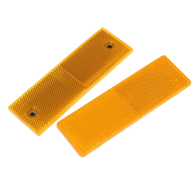 2 PCS Red/White/Orange Truck Motorcycle Adhesive Rectangle Plastic Reflector Reflective Warning Plate Stickers Safety Sign