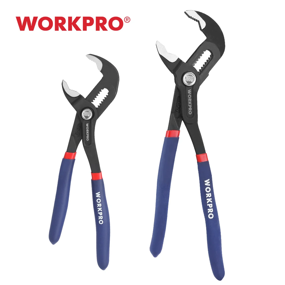 WORKPRO 2 szt. Szczypce do pompy wodnej 7 "i 10" regulowane, szybko regulowane szczypce do złącza z zakrzywioną szczęką, antypoślizgowy, wygodny uchwyt