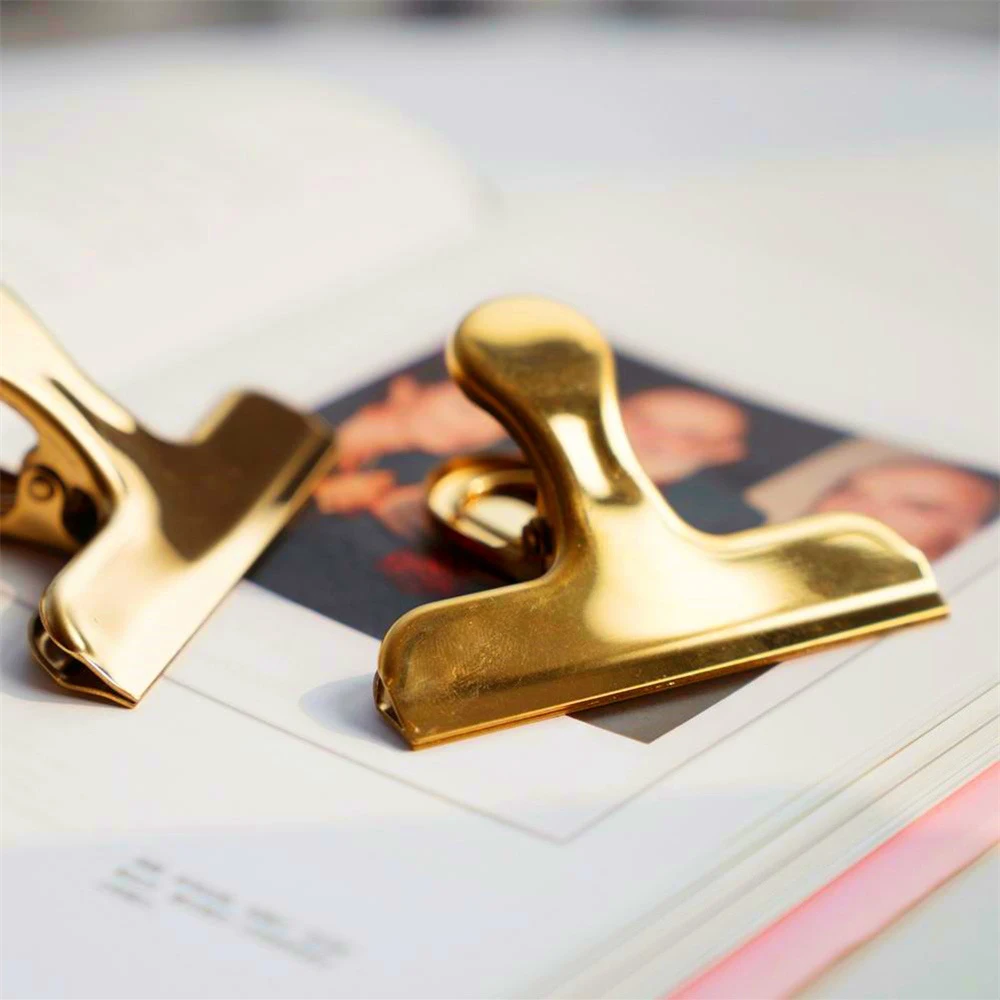 2PCS Paper Folder Rugged And Durable Exquisite And Practical Stainless Steel Independent Packaging Home Storage Bill Folder