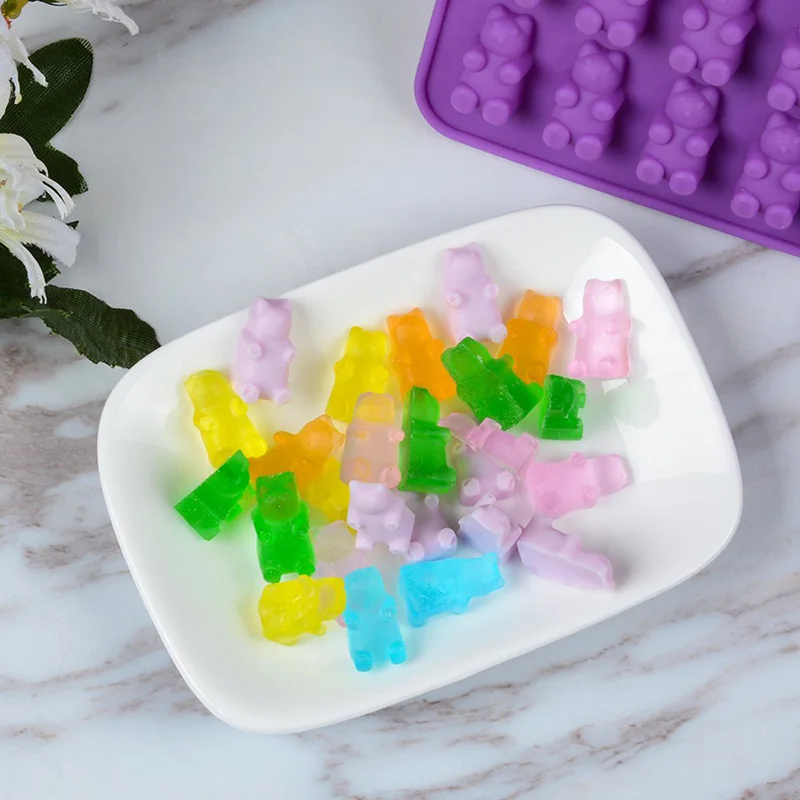 Silicone Gummy Molds Bear Candy Silicone - Mini Size Chocolate Gummy Molds Nonstick Food Grade Easy-Release Ice Cube Trays