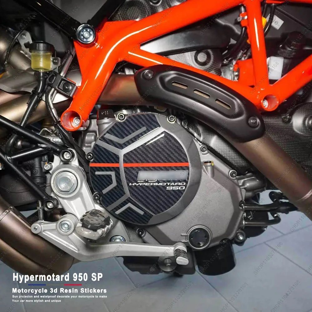 

Motorcycle Accessories Scooter crankcase Protector decals Waterproof 3D Resin Stickers for Ducati Hypermotard 950 SP 2019-2025