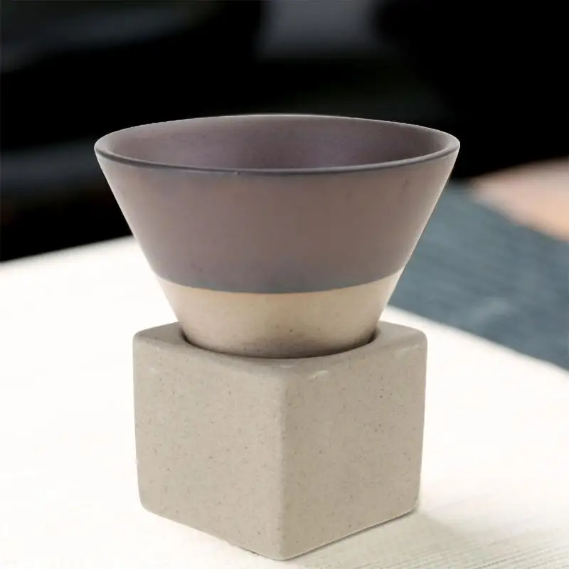 77JB Tazas café cerámica Vintage 100ml, taza té cerámica rugosa, taza café con leche japonesa, taza con